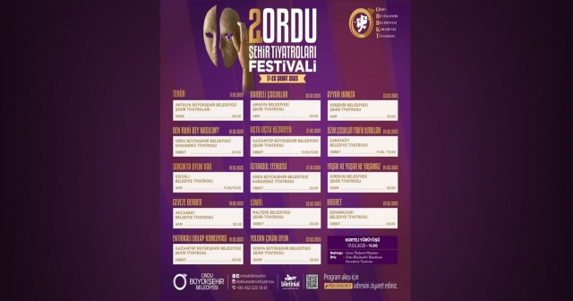 2. Ordu Şehir Tiyatroları Festivali Başlıyor!