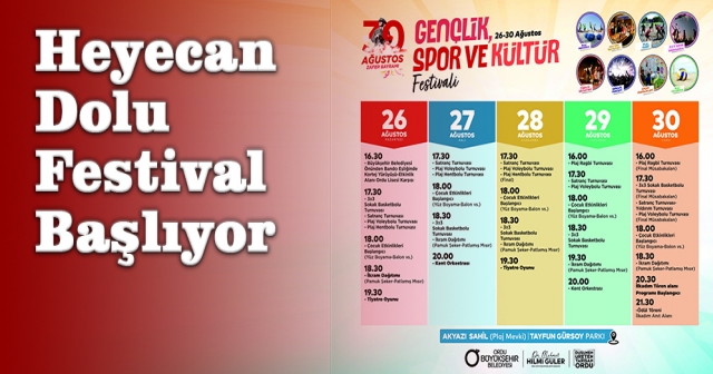 30 Ağustos Zafer Bayramı Festivali İçin Geri Sayım Başladı!