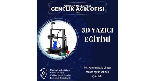 3D yazıcı eğitimi düzenliyor