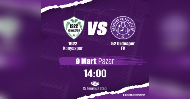 52 Orduspor 9 Mart’ta Konyaspor’u Ağırlıyor