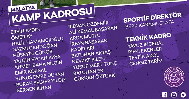 52 ORDUSPOR ARGUVAN MAÇINA HAZIR