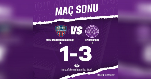 52 Orduspor FK, 1923 Mustafakemalpaşa SK'yı 3-1 Mağlup Etti