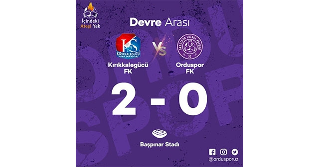 52 ORDUSPOR’UN İLK YARISI SONA ERDİ