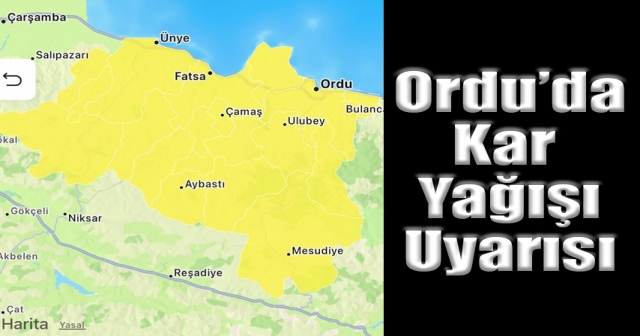 AFAD Ordu’dan Kar Yağışı Uyarısı