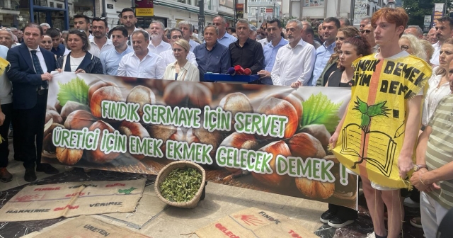 CHP FINDIK ÜRETİCİSİNİN YANINDA