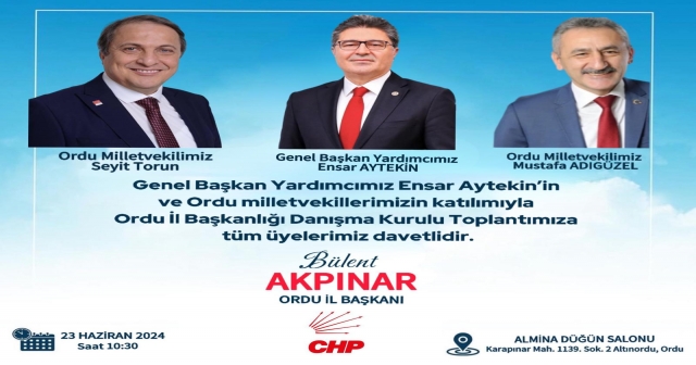 CHP İl Danışma Kurulu Toplantısı Bu Pazar Gerçekleşecek