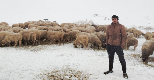 Çoban sürüsüyle yaylada mahsur kaldı