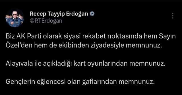 Cumhurbaşkanı Erdoğan'dan Siyasi Gündemi Sarsacak Paylaşım...