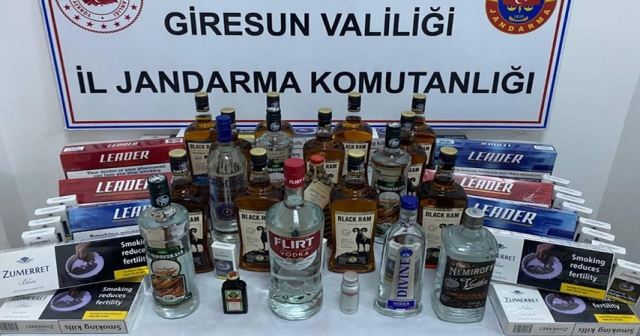 Giresun'da kaçak alkol ve sigara operasyonu