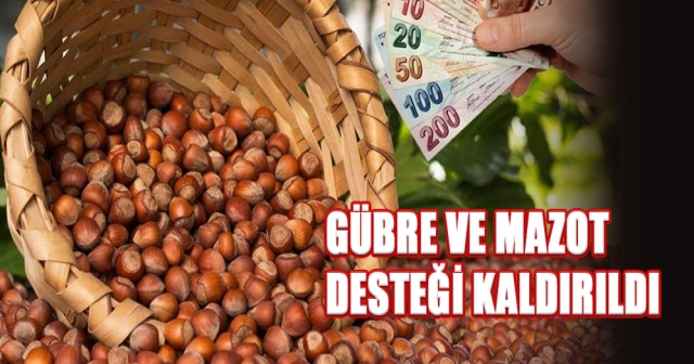 GÜBRE VE MAZOT DESTEĞİ KALDIRILDI