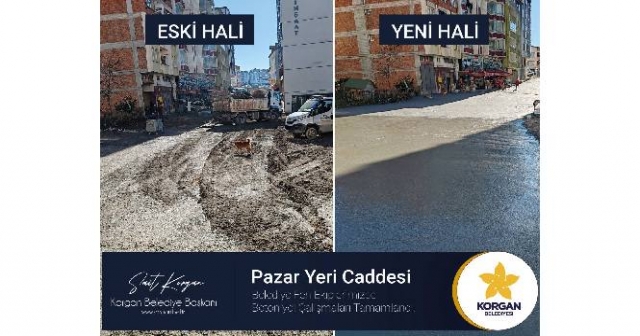 Korgan’da Beton Yol Çalışması Tamamlandı