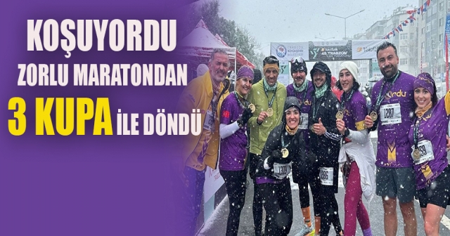 KoşuyORDU, Karlı Maratonda Fırtına Gibi Esti!