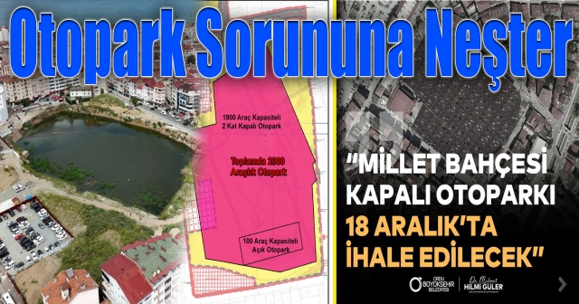 Millet Bahçesi Otoparkı İçin İhale Tarihi Belli Oldu