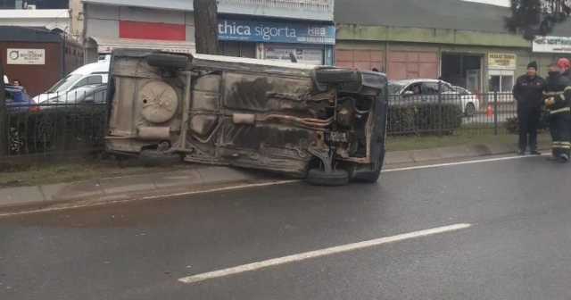 Ordu'da Araç Yan Yattı!