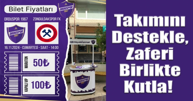 Orduspor 1967 - Zonguldakspor FK Maçı Biletleri Satışta!