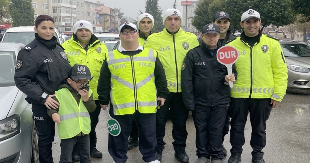 Özel çocuklar temsili polis oldu