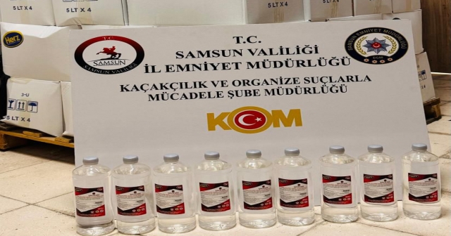 Samsun'da 1070 litre etil alkol ele geçirildi