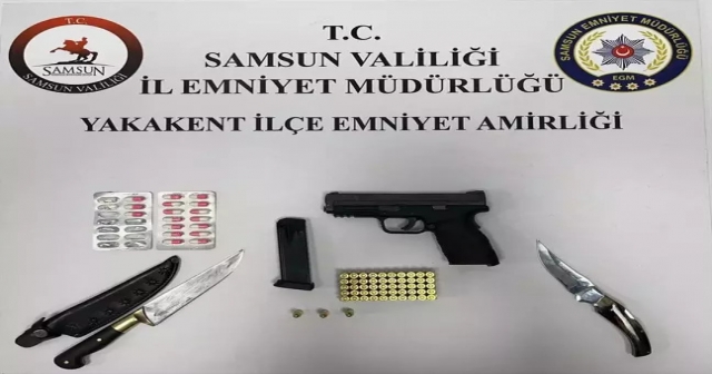 Samsun'da Narkotik Denetimlerinde Tabanca ve Uyuşturucu Ele Geçirildi