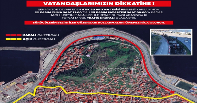 Üç gün trafiğe kapatılacak