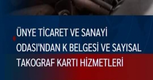 ÜTSO'da K Belgesi ve Sayısal Takograf Kartı Hizmeti..