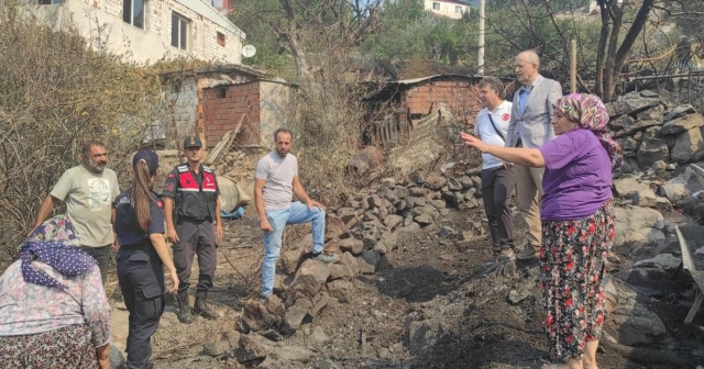 Yangından etkilenen bölgelerde hasar tespit çalışmaları başladı