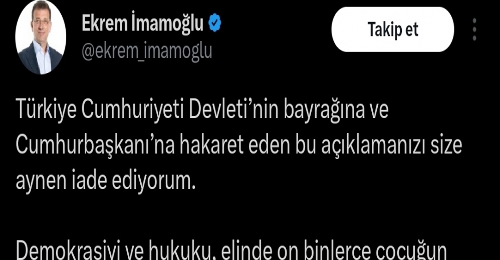 İmamoğlu'ndan Erdoğan'a Destek!..