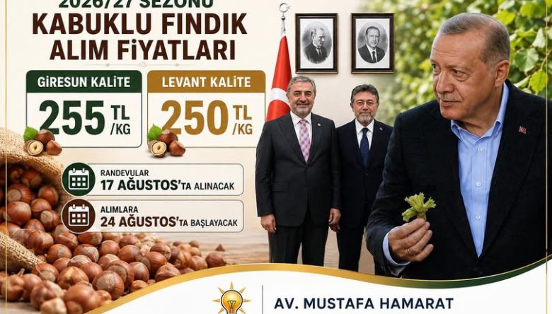 “Ordu’muza, Fındık Üreticimize Hayırlı Olsun”